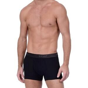 2(x)ist Men's Black Cotton Essential Boxer Briefs Underwear Size M 3-Pack